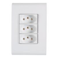 Conjunto 4x2 com 3 Tomadas 2P+T 10A 250V Liz Branco Tramontina
