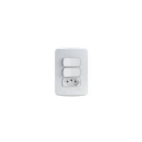 Conjunto Com 2 Interruptores Simples + 1 Tomada 10A Miluz Schneider Eletric S3B69050