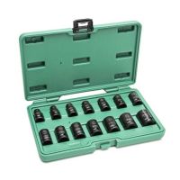Jogo de Soquetes de Impacto Parede Fina 14 Peças 10-24mm Sata