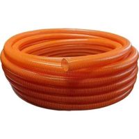 1 Metro de Mangueira Transparente 2” Com Espiral Laranja Ibirá