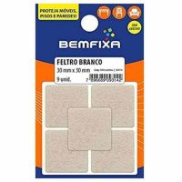 Protetor Adesivo Em Feltro Quadrado 30x30mm Bemfixa