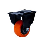 Rodízio Fixo 1.58 Placa Preta PVC 30Kg Laranja Colson
