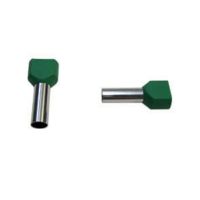 Terminal Tubular Duplo Ilhos 6,0mm Verde Lukma