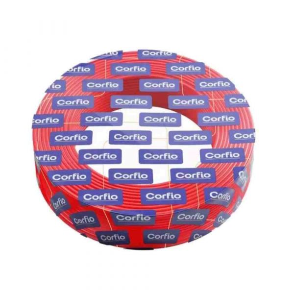 100 Metro Cabo Flexível 6mm 750V Vermelho Corfio