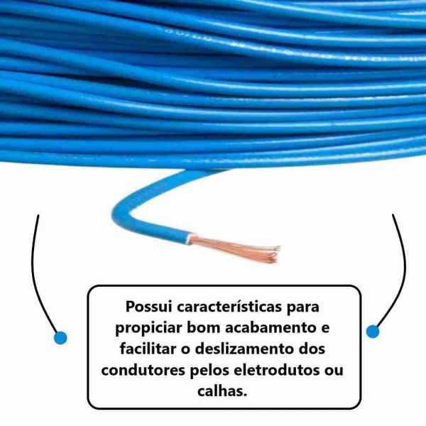100 Metros De Cabo Flexível 6mm 750V Azul Corfio W0109-AZ