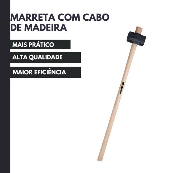 Marreta 5kg Com Cabo de Madeira Momfort