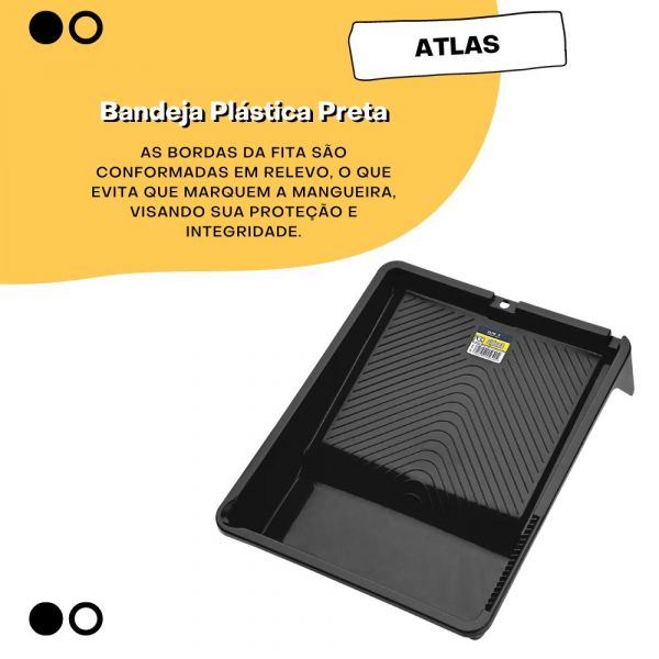 Bandeja Plástica Preta 2,7 Litros Atlas