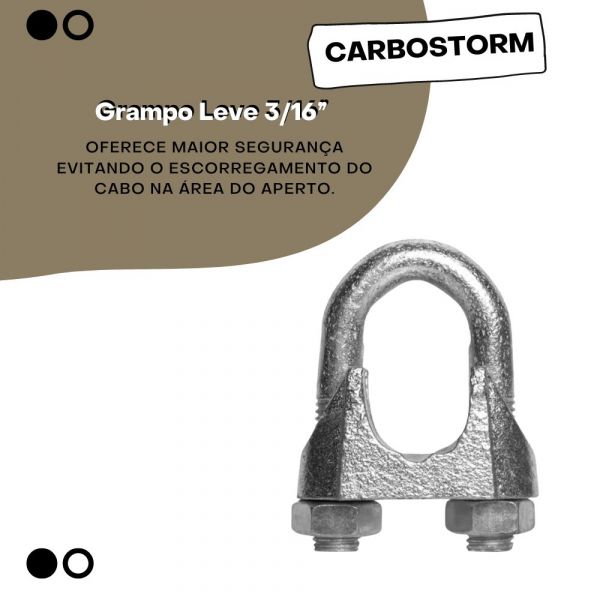 Grampo Leve 3/8” Para Cabo De Aço Carbostorm