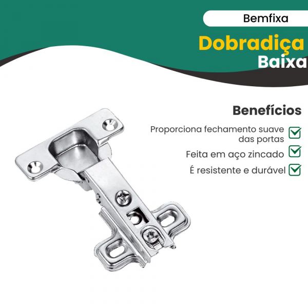 Dobradiça 35mm Baixa Bemfixa