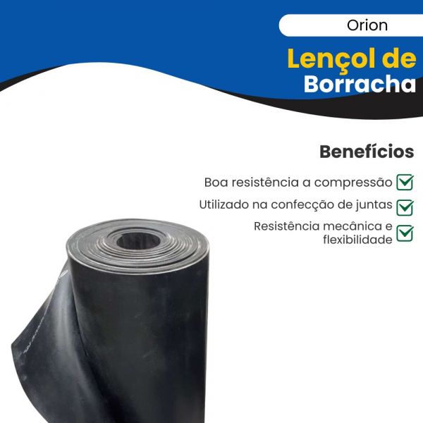 1 Metro Lençol de Borracha 1,20 X 3,0mm 2 Lonas Orion