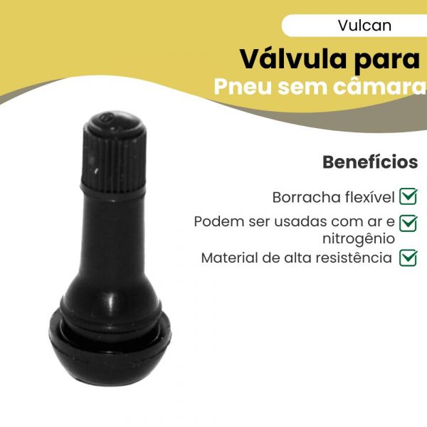 Válvula para Pneu sem Câmara TR-413 Vulcan