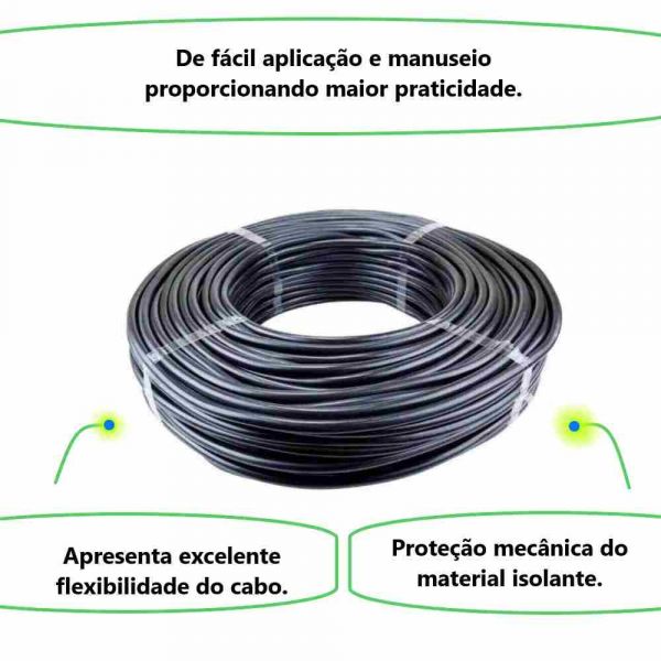 1 Metro Cabo Flexível PP 2x1,0mm Corfio