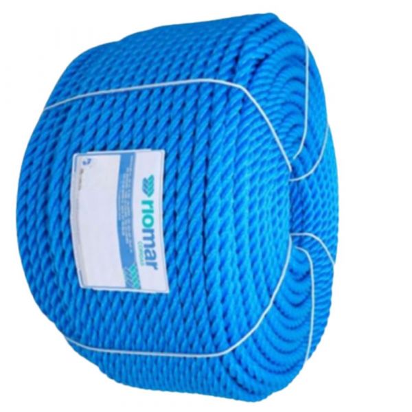 1 Metro de Corda Torcida Naval Polietileno Azul 10mm Riomar