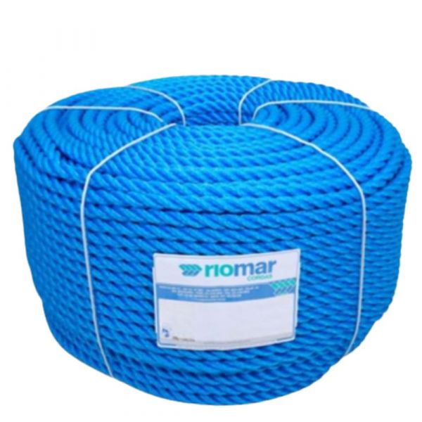 1 Metro de Corda Torcida Naval Polietileno Azul 12mm Riomar