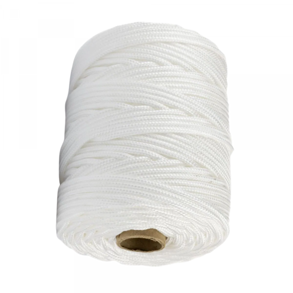 1 Metro de Corda Trançada de Polipropileno Branca 4mm x 5/32 Pol. Mazzaferro
