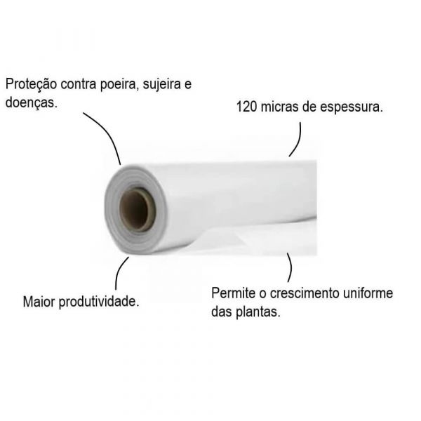 1 Metro De Lona Estufa Filme Plástico 120 Micras 10 X 50 Suncover Diff Ginegar