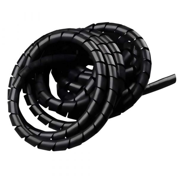 1 Metro de Tubo Espiral Organizador de Cabos 3/4 Preto Tramontina