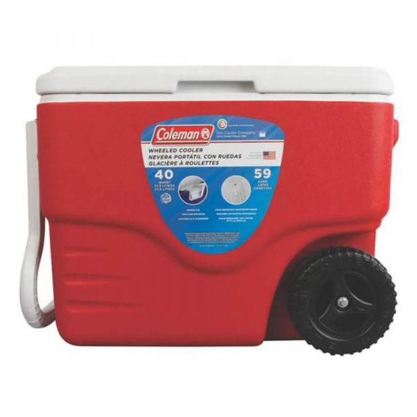 Caixa Térmica Com Rodas 40QT 38L Vermelha Coleman