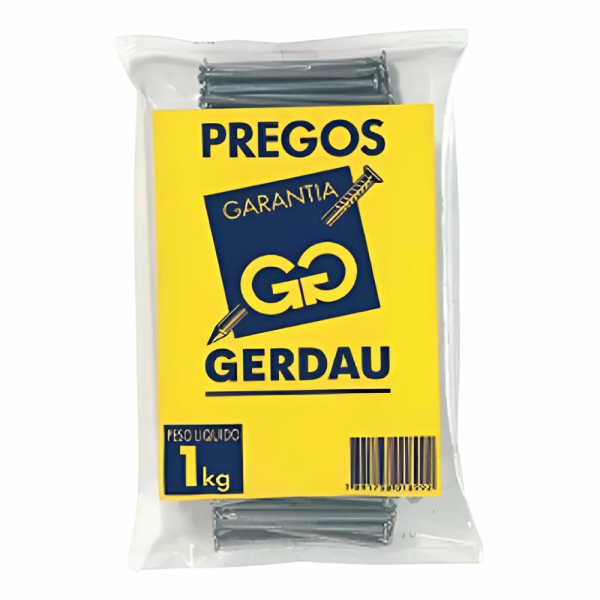 1Kg de Prego com Cabeça Tamanho 21x36mm Gerdau