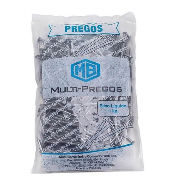 1Kg Prego com Cabeça Dupla 18X27mm Multi Barras