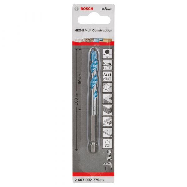 Broca HEX-9 MultiConstruction Multimaterial 8mm Bosch