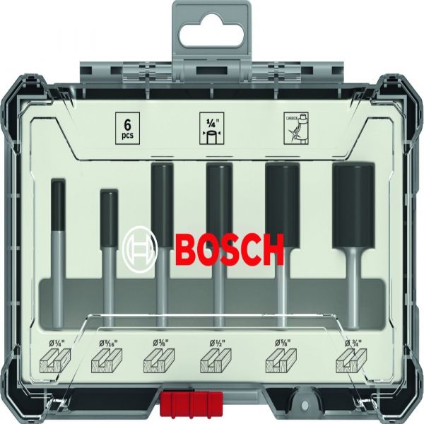 Jogo de fresas retas Bosch encaixe de 1/4