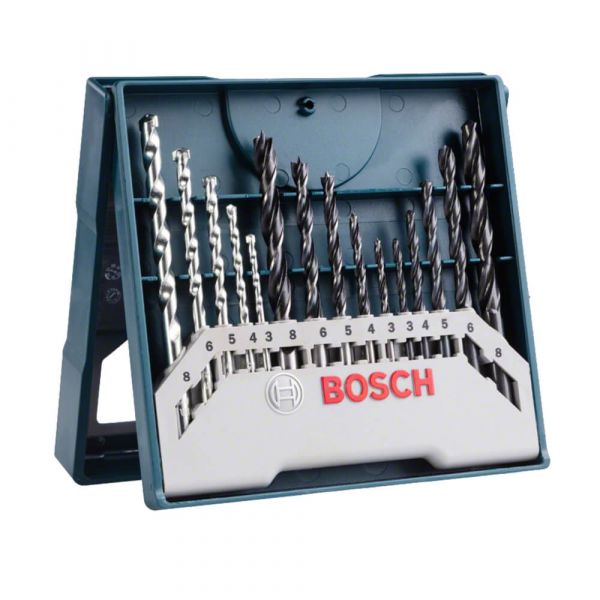 Jogo Brocas Alvenaria/Metal/Madeira Bosch Mini X-line 15 pçs 2607017504 Bosch