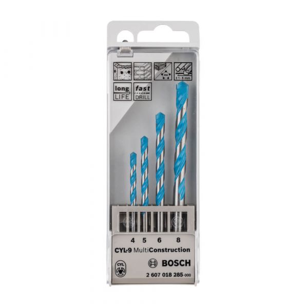 Jogo de Brocas Bosch CYL-9 Multimaterial Ø 4-5-6-8 mm 4 pçs 2607018285 Bosch