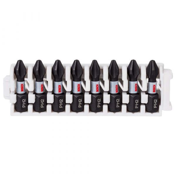 Ponta para parafusar Bosch Phillips PH2 25mm Impact Control com 8 peças