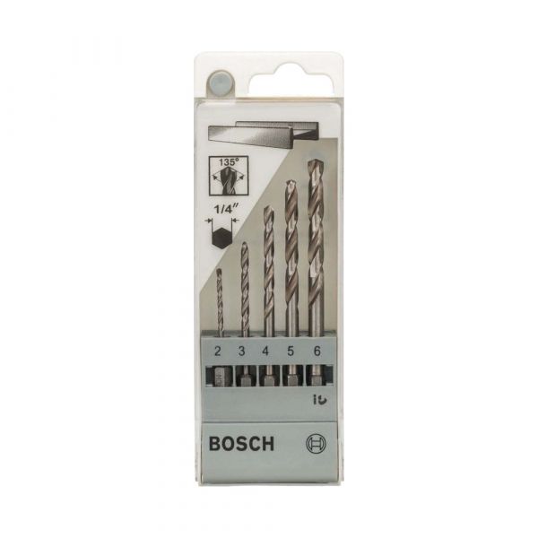 Jogo com 5 unidades da Broca para Metal Aço Rápido HSS-G 2-6mm Bosch