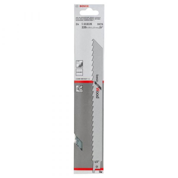 Lâmina serra sabre Bosch S1111K Basic for Wood 1 peça