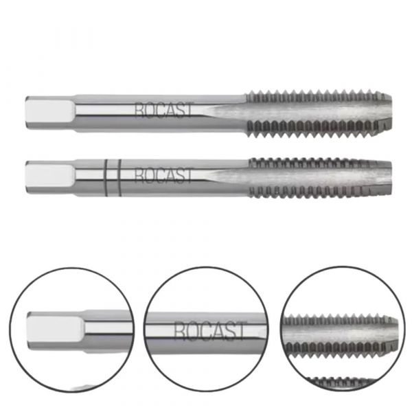 2 Peças Macho Manual em Aço Liga MA Rosca M14 x 2 Rocast
