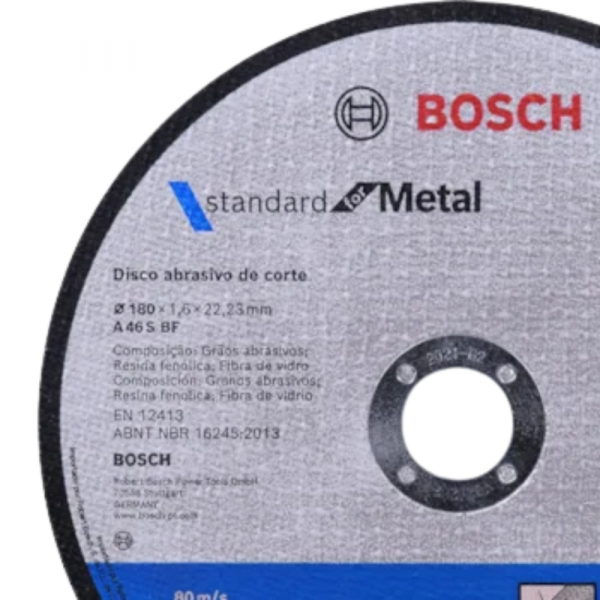 Disco de Corte Bosch Standard for Metal 180x1,6mm Reto Bosch