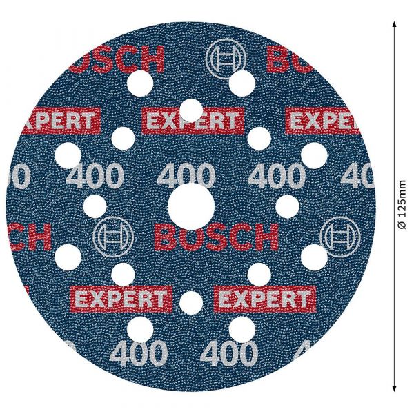 5 Unidades de Disco de Lixa 125mm P400 Expert Bosch