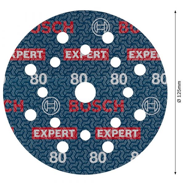 5 Unidades de Disco de Lixa 125mm P80 Expert Bosch
