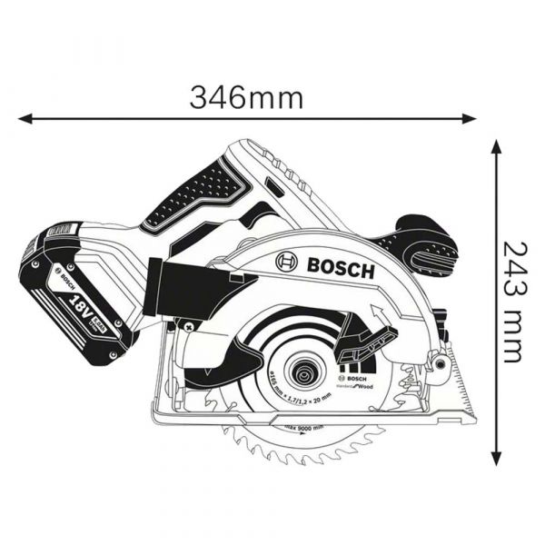 Serra Circular a bateria Bosch GKS 18V-57, 18V Sem Bateria