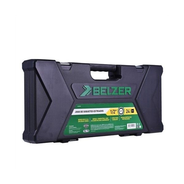 Jogo de Soquetes Estriado ½” com 24 peças - Belzer 204400bj