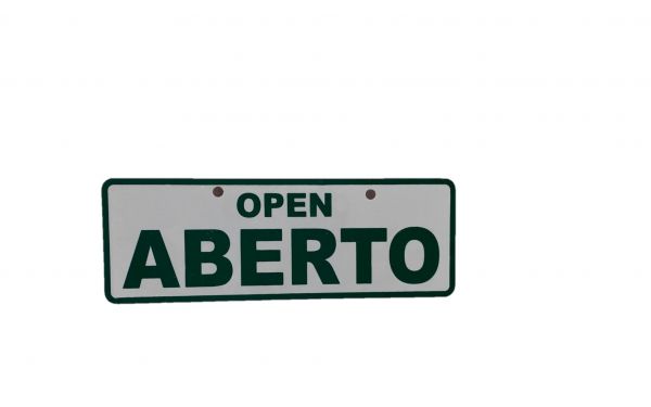 Placa de Sinalização 19 X 7 cm Aberto/Fechado