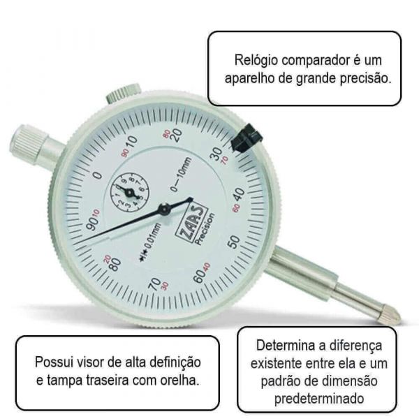 Relogio Comparador 0,01 mm Zaas
