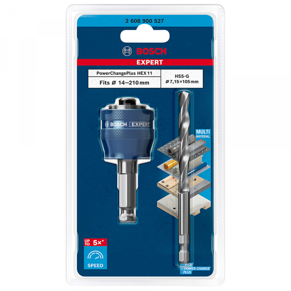 Adaptador Serra Copo 8.7mm com Broca 7.15x105mm 2608900527 Bosch