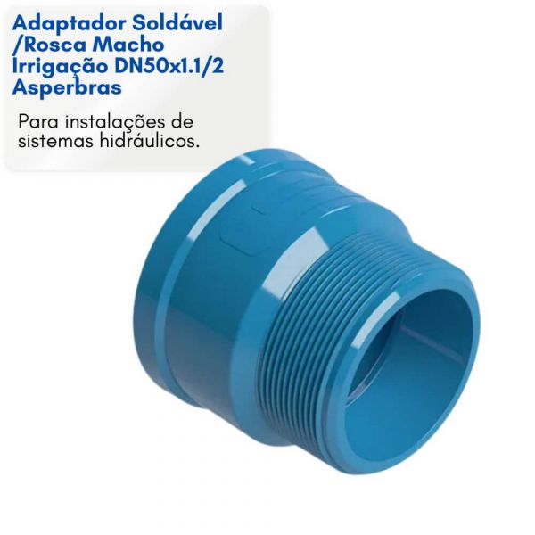 Adaptador Soldável x Rosca Macho Irrigação DN75x2 1/2 Asperbras