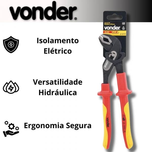 Alicate Bomba D'água 250mm VDE Isolado Vonder