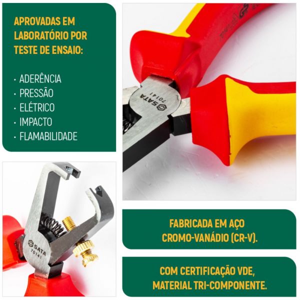 Alicate Descascador de Fios VDE de 6 Pol. Sata
