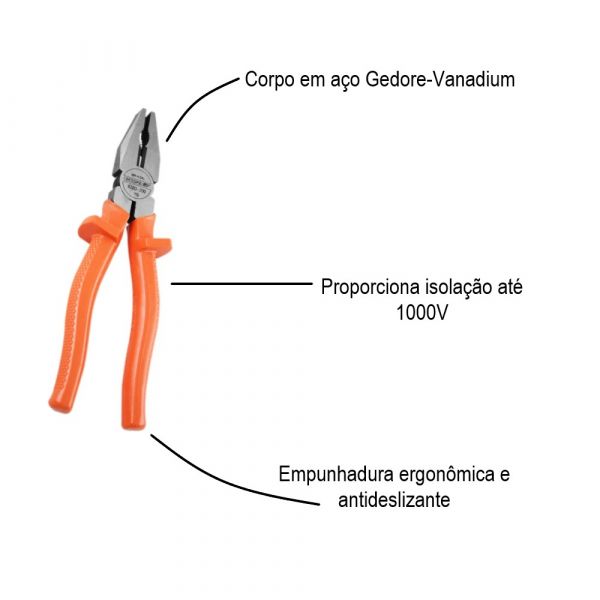 Alicate Universal Inox Isolado 8