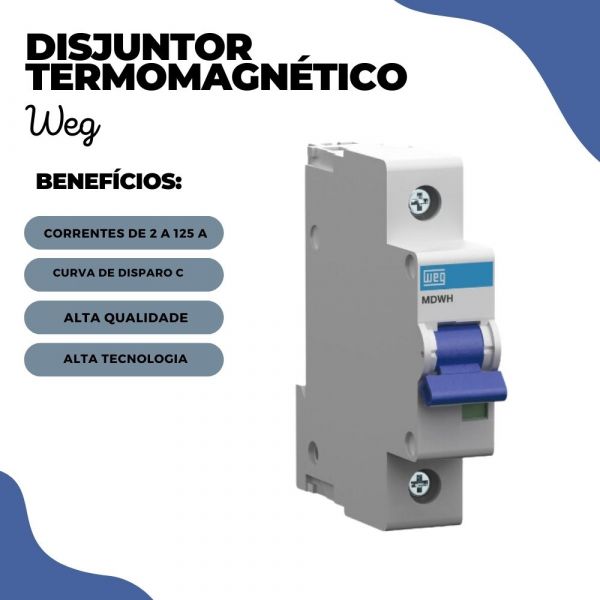 Disjuntor Termomagnético Monofásico 10KA 1P MDWH-C 40A Weg