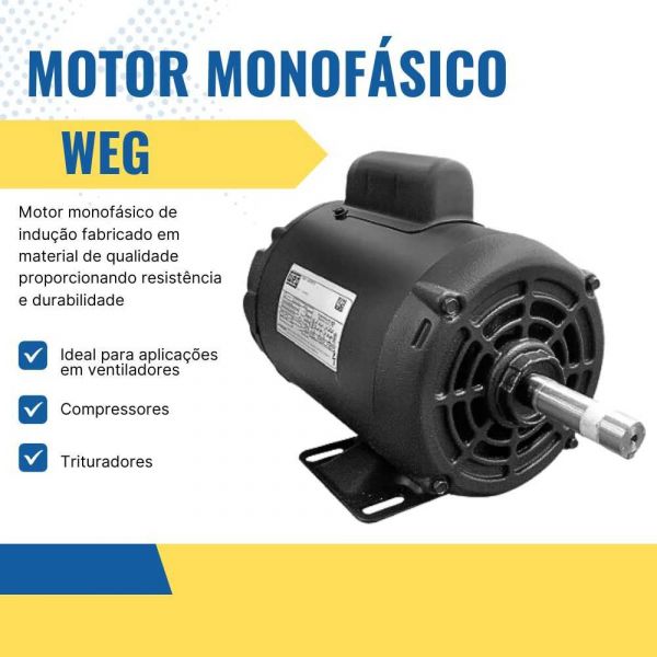 Motor Monofásico 1CV IP55 2 Polos Aberto Weg 