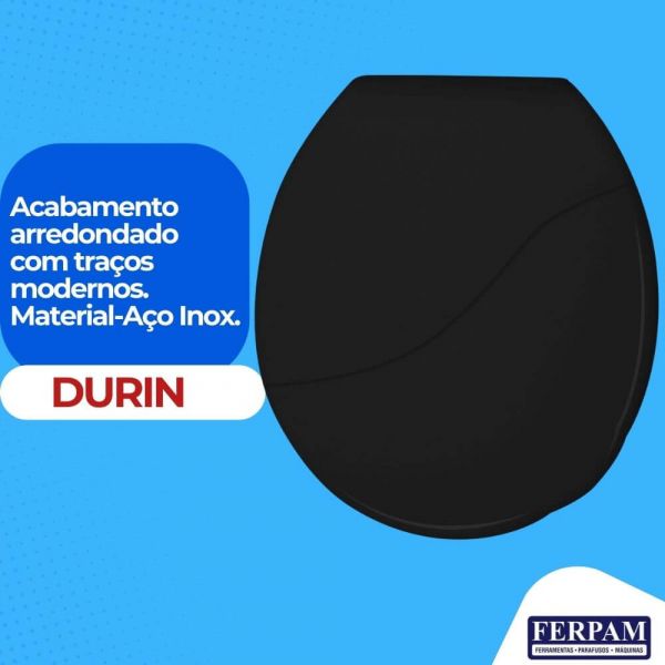 Assento Sanitário Almofadado Bellart Preto 696 Durin