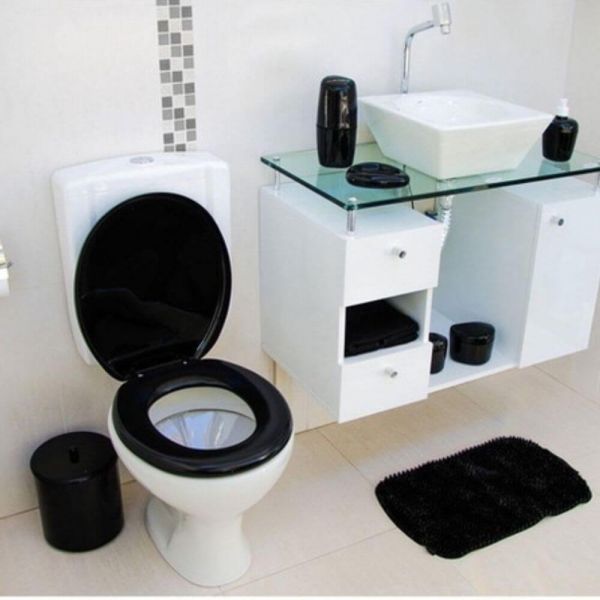 Assento Sanitário Almofadado Bellart Preto 696 Durin