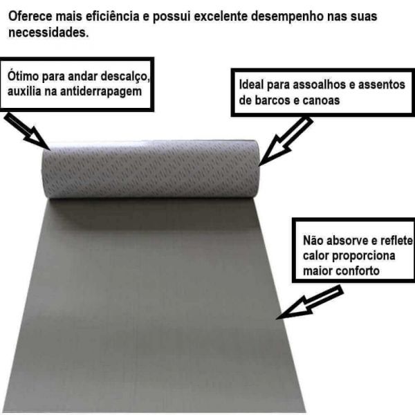 Assoalho Cinza Para Barco 14,0mm x 1,10mm x 1,80M Eva Brasil