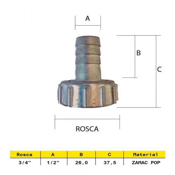 Bico Para Torneira Metal 3/4
